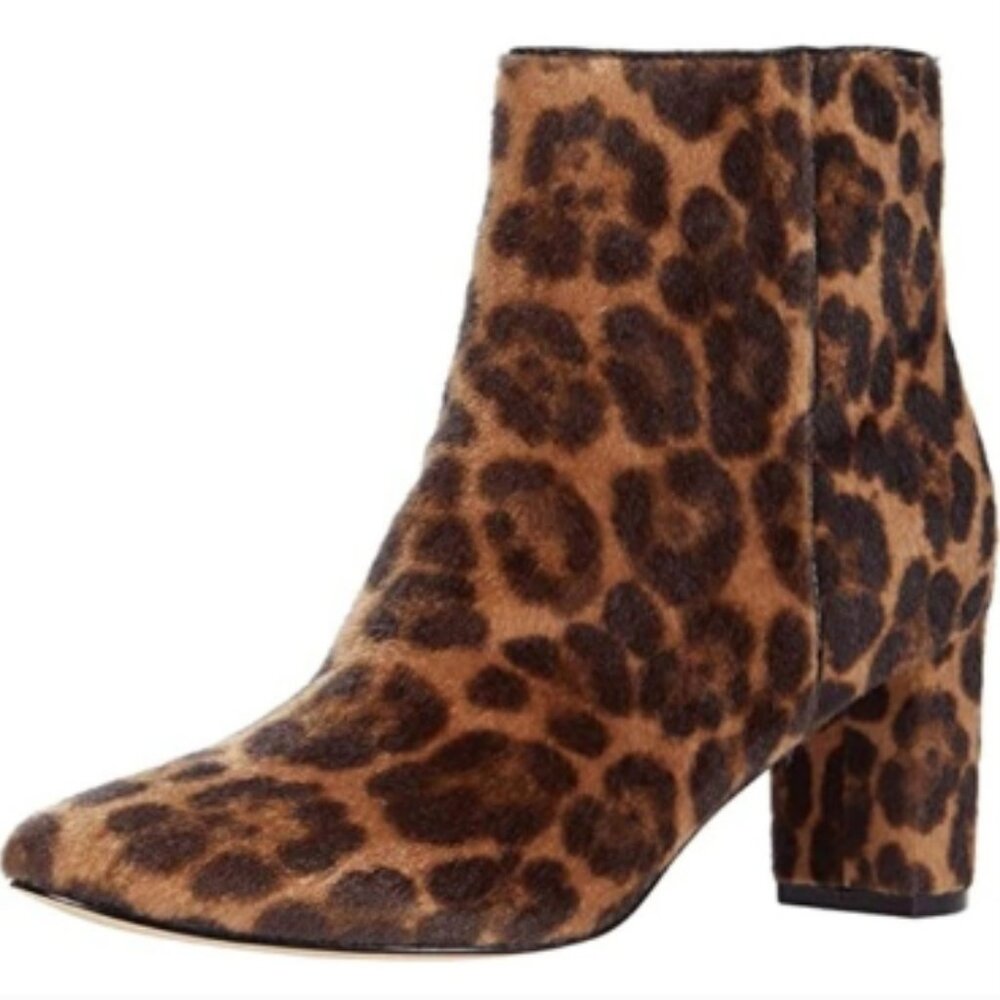 Nine West Leopard Print Calf Hair Booties Size 9